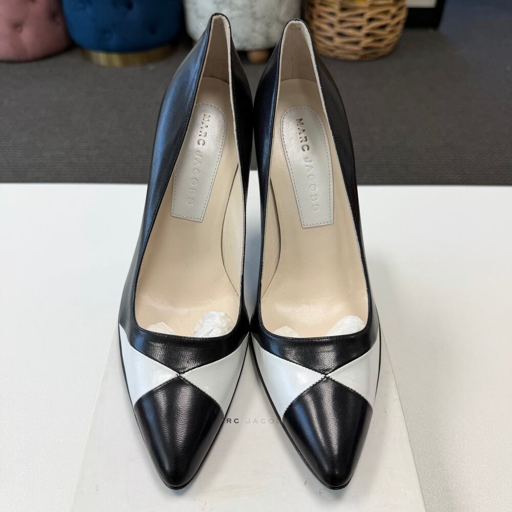 Vintage Marc Jacobs Black & White Geometric Colorblock Pointed-Toe Pumps Size 6
